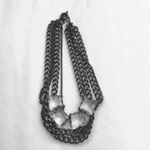 JCrew- Chunky Metal x Crystal Necklace